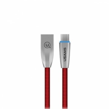 USAMS Kabel pleciony U-Light USB-C czerwony|red 1,2m TCZSUSB04 (US-SJ184)