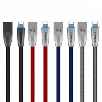 USAMS Kabel pleciony U-Light Lightning niebieski|blue 1,2m IPZSUSB03 (US-SJ182)