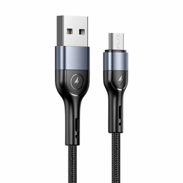 USAMS Kabel pleciony U55 2A micro USB czarny|black 1m SJ450USB01 (US-SJ450)