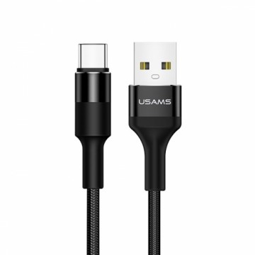 USAMS U5 2A pīts USB-C kabelis melns 1,2m SJ221TC01 (US-SJ221)