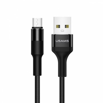 USAMS Kabel pleciony U5 2A micro USB czarny|black 1,2m SJ224USB01 (US-SJ224)