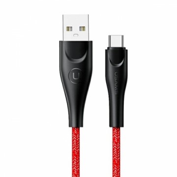 USAMS Kabel pleciony U41 USB-C 3m 2A czerwony|red SJ398USB02 (US-SJ398) Fast Charge