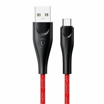 USAMS Kabel pleciony U41 USB-C 2m 2A czerwony|red SJ395USB02 (US-SJ395)