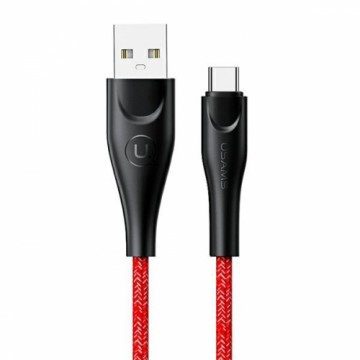 USAMS Kabel pleciony U41 USB-C 1m 2A czerwony|red SJ392USB02 (US-SJ392) Fast Charge