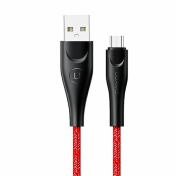 USAMS Kabel pleciony U41 microUSB 1m 2A czerwony|red SJ393USB02 (US-SJ393) Fast Charge