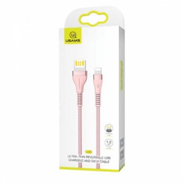 USAMS Kabel pleciony U33 lightning 1,2m 2A Fast Charging różowy|pink SJ360USB03 (US-SJ360)