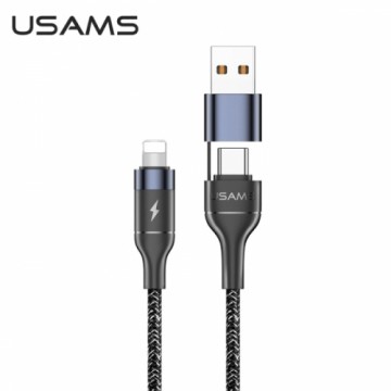 USAMS Kabel pleciony U31 USB-C|USB na lightning 30W PD Fast Charge czarny|black SJ404USB01 (US-SJ404)