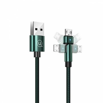 USAMS Kabel pleciony obrotowy U60 2A microUSB zielony|green 1m SJ478USB02 (US-SJ478)