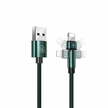 USAMS Kabel pleciony obrotowy U60 2A Lightning zielony|green 1m SJ476USB02 (US-SJ476)