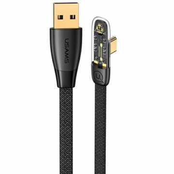 USAMS Kabel kątowy USB na USB-C PD 6A 66W Fast Charging Iceflake Series 1,2m czarny|black SJ585USB01 (US-SJ585)