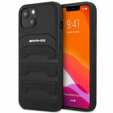 AMG AMHCP14MGSEBK iPhone 14 Plus 6,7" czarny|black hardcase Leather Debossed Lines