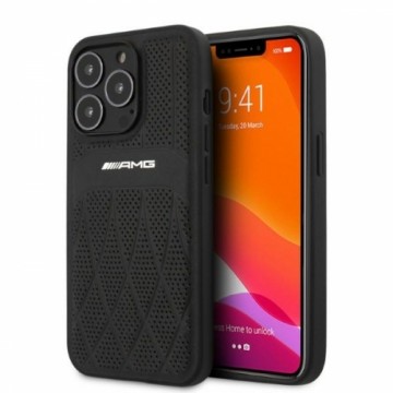 AMG AMHCP13LOSDBK iPhone 13 Pro | 13 6,1" czarny|black hardcase Leather Curved Lines