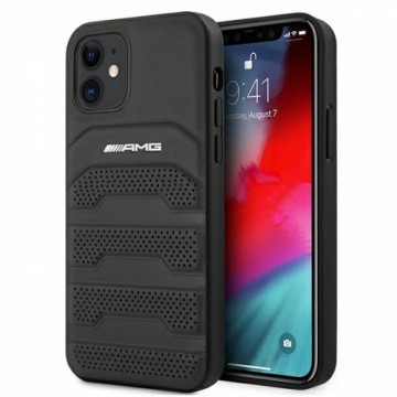 AMG AMHCP12SGSEBK iPhone 12 mini 5,4" czarny|black hardcase Leather Debossed Lines