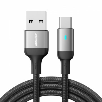 Joyroom USB kabelis - USB C 3A ātrai uzlādei un datu pārsūtīšanai A10 Series 2 m melns (S-UC027A10)