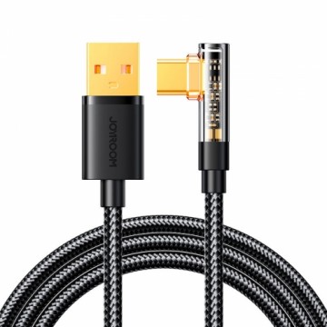 Joyroom USB C cable angled - USB for fast charging and data transfer 3A 1.2 m black (S-UC027A6)