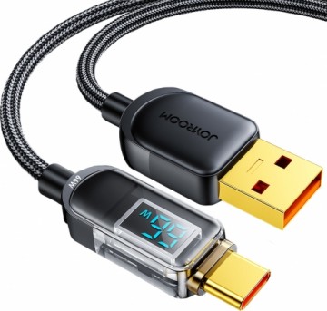 Joyroom USB kabelis LCD - USB C 66W ātrai uzlādei un datu pārsūtīšanai 1,2 m melns (S-AC066A4)