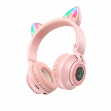 OEM Наушники Borofone BO18 Cat Ear bluetooth розовый