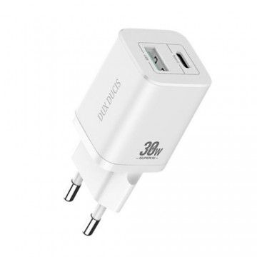 Wall charger Dux Ducis C80 Super Si - USB + Type C - PD 30W QC 3.0 18W 3A white