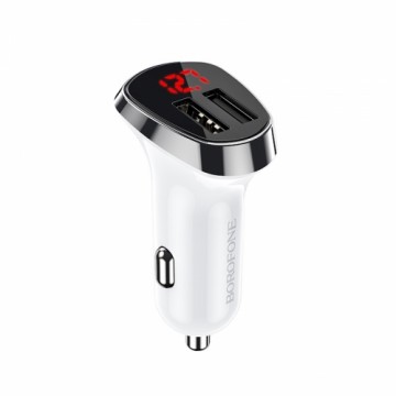 OEM Borofone Car charger BZ15 Auspicious - 2xUSB - 2,4A white