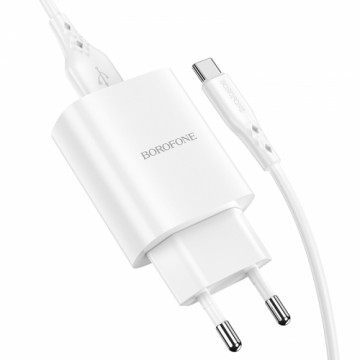 OEM Borofone Wall charger BN1 Innovative - USB - 2,1A with USB to Type C white