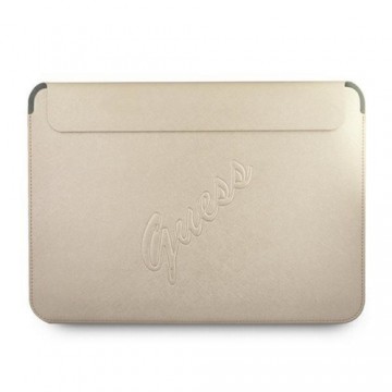 Original GUESS Laptop Sleeve Saffiano Script GUCS13PUSASLG 13 inches gold