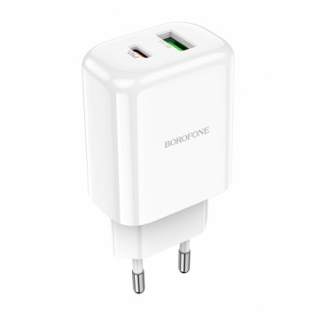 Borofone Wall charger BN4 Potential - USB + Type C - QC 3.0 PD 2.0 20W white