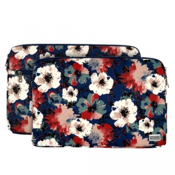 Wonder Sleeve Laptop 15-16 inches blue and camellias