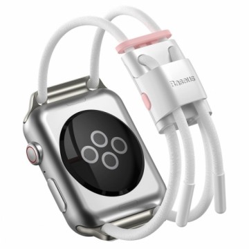 OEM Baseus Adjustable sports strap Let`s Go for Apple Watch 3|4|5|6|SE 38|40mm (LBAPWA4-A24) White-pink