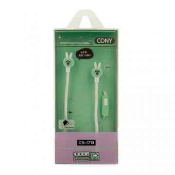 Earphones CASNI - CS-178 with microphone Green