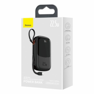 OEM Powerbank Baseus Qpow PRO with cable, 20000mAh, 22.5W (Black)