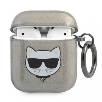 Karl Lagerfeld case for Airpods KLA2UCHGK black Glitter Choupette