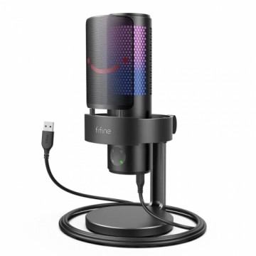 Fifine A9 RGB microphone for gaming | podcasts | streams | tripod | black