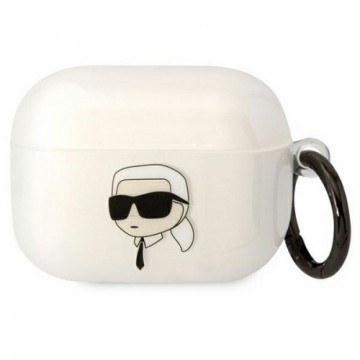 Karl Lagerfeld 3D Logo NFT Karl Head TPU Case for Airpods Pro White