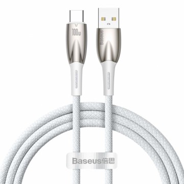 USB cable for USB-C Baseus Glimmer Series, 100W, 1m (White)