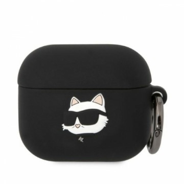 Karl Lagerfeld 3D Logo NFT Choupette Head Silicone Case for Airpods 3 Black