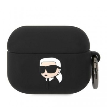 Karl Lagerfeld 3D Logo NFT Karl Head Silicone Case for Airpods Pro Black