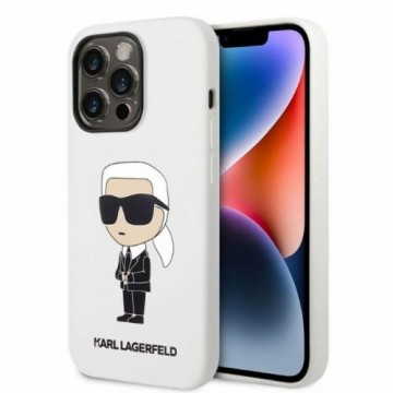 Karl Lagerfeld Liquid Silicone Ikonik NFT Case for iPhone 14 Pro White