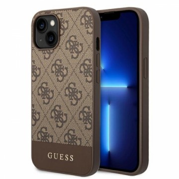 Guess 4G Stripe Case for iPhone 14 Brown