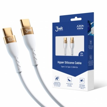 3mk Hyper USB-C to USB-C cable 5A | 100W 2m white