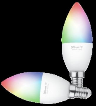 LED spuldze Trust Smart WiFi LED Candle E14 White & Colour (duo-pack)