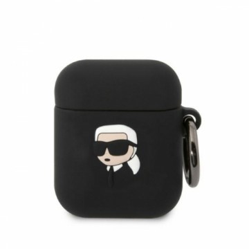 Karl Lagerfeld 3D Logo NFT Karl Head Silicone Case for Airpods 1|2 Black