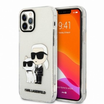 Karl Lagerfeld IML Glitter Karl and Choupette NFT Case for iPhone 12|12 Pro Transparent