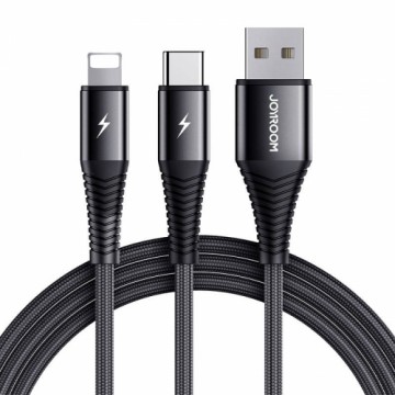 USB cable Joyroom S-1230G12 2in1 USB-C | Lightning 3A 1.2m (black)