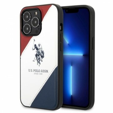 U.S. Polo PU Leather Double Horse Case for iPhone 14 Pro Max Red|White|Navy