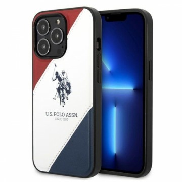 U.S. Polo PU Leather Double Horse Case for iPhone 14 Pro Red|White|Navy