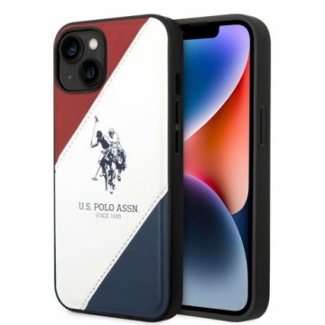 U.S. Polo PU Leather Double Horse Case for iPhone 14 Plus Red|White|Navy