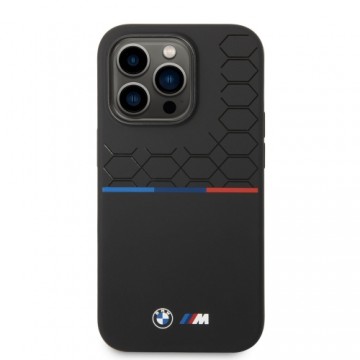 BMW M Liquid Silicone Tricolor Case for iPhone 14 Pro Max Black