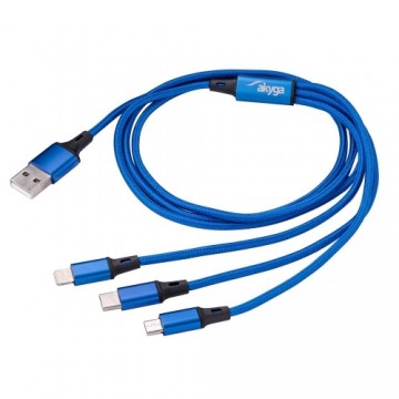 Akyga cable USB AK-USB-27 USB A (m) | micro USB B (m) | USB type C (m) | Lightning (m) 1.2m