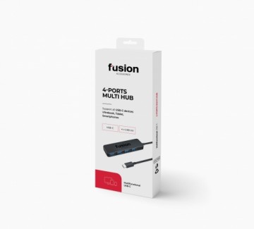 Fusion Accessories Разветвитель Fusion USB-C на 4 x USB 3.0 5 Гбит|с, черный (EU Blister)