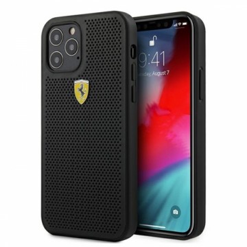 Ferrari case for iPhone 12 Pro Max 6,7" FESPEHCP12LBK black hardcase On Track Perforated